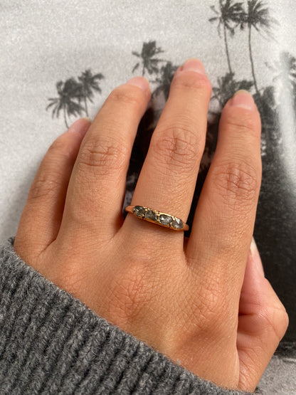 14 carat gold rose cut diamond ring
