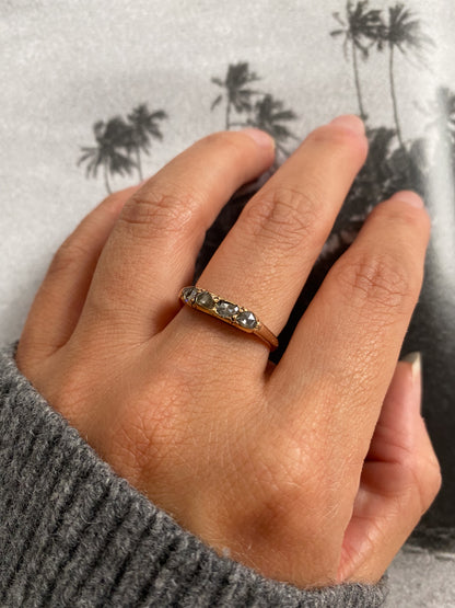 14 carat gold rose cut diamond ring