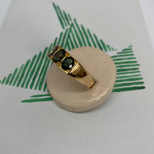 Load image into Gallery viewer, 18 carat gold trilogy green spinel ring
