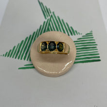 Load image into Gallery viewer, 18 carat gold trilogy green spinel ring
