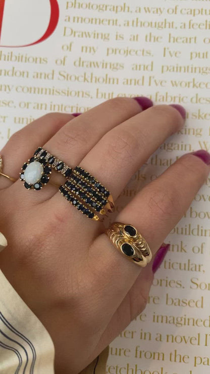 18 carat gold sapphire and diamond ring