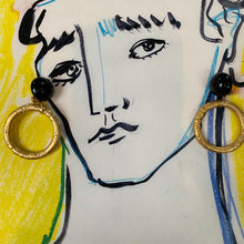 Load image into Gallery viewer, Vintage metal gold tone hoop clip-on earrings
