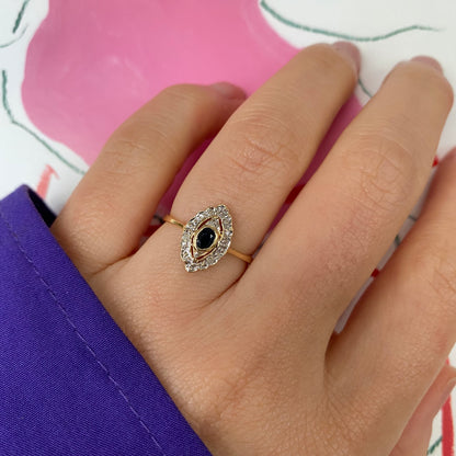 18 carat gold sapphire and diamond ring