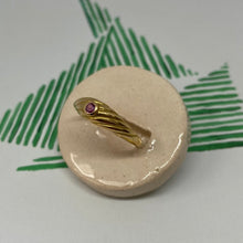 Load image into Gallery viewer, 18 carat gold twisted ruby ring
