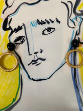 Load image into Gallery viewer, Vintage metal gold tone hoop clip-on earrings
