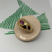 Load image into Gallery viewer, 18 carat gold ruby and diamond dome ring
