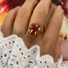 Load image into Gallery viewer, 14 carat gold padparadscha solitaire ring
