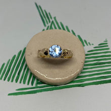 Load image into Gallery viewer, 14 carat gold solitaire round topaz ring
