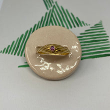 Load image into Gallery viewer, 18 carat gold twisted ruby ring
