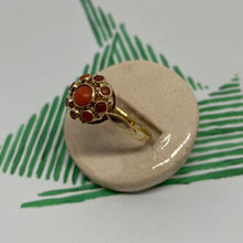 Load image into Gallery viewer, 14 carat gold coral cluster ring
