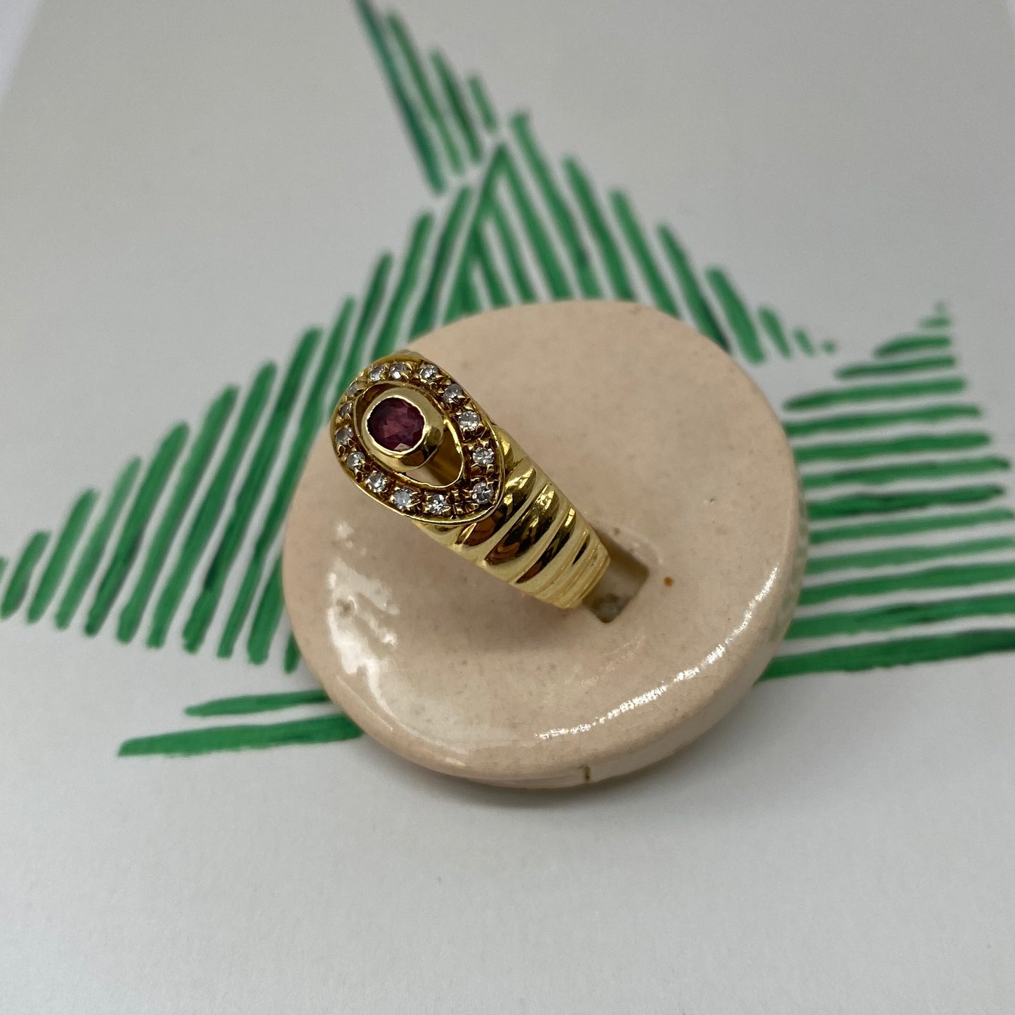 18 carat gold ruby and diamond ring