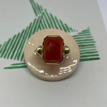 Load image into Gallery viewer, 14 carat gold carnelian ring
