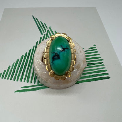 18 carat gold turquoise solitaire ring