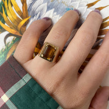 Load image into Gallery viewer, 18 carat gold citrine square statement ring
