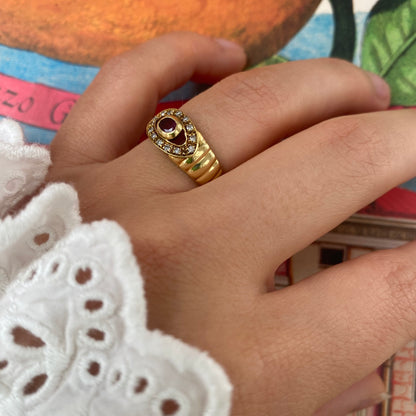 18 carat gold ruby and diamond ring