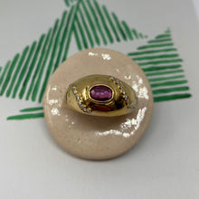 Load image into Gallery viewer, 18 carat gold ruby and diamond dome ring
