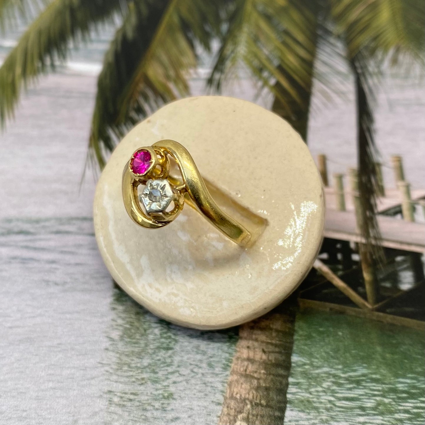 18 carat gold ruby and diamond ring