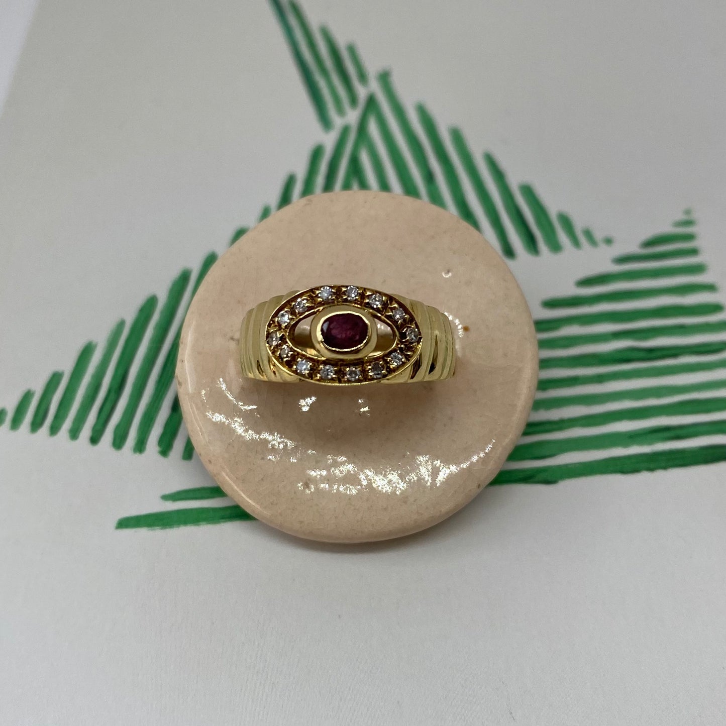 18 carat gold ruby and diamond ring