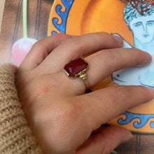 Load image into Gallery viewer, 14 carat gold carnelian ring
