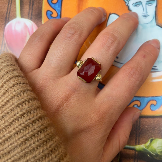 14 carat gold carnelian ring