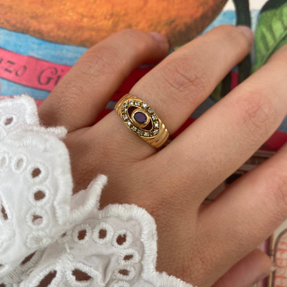 18 carat gold ruby and diamond ring