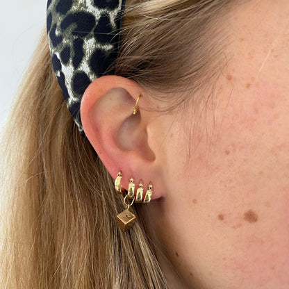18 carat gold chuncky hoops earrings