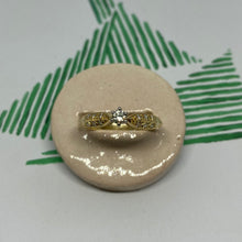 Load image into Gallery viewer, 14 carat gold diamond shoulder ring
