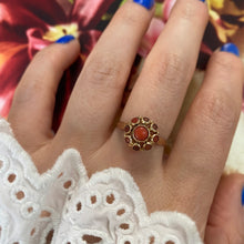 Load image into Gallery viewer, 14 carat gold coral cluster ring
